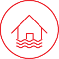 Flooded house icon